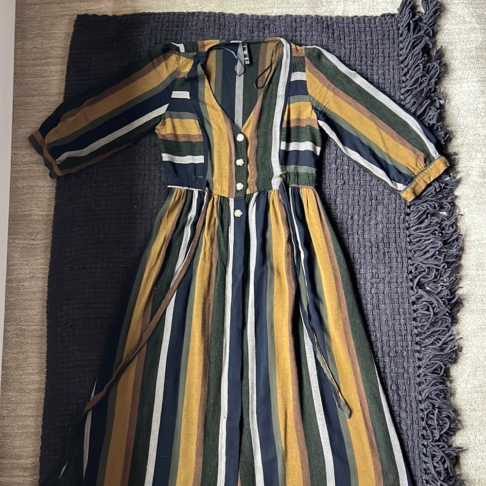 ZARA MIDI Dress button down M
